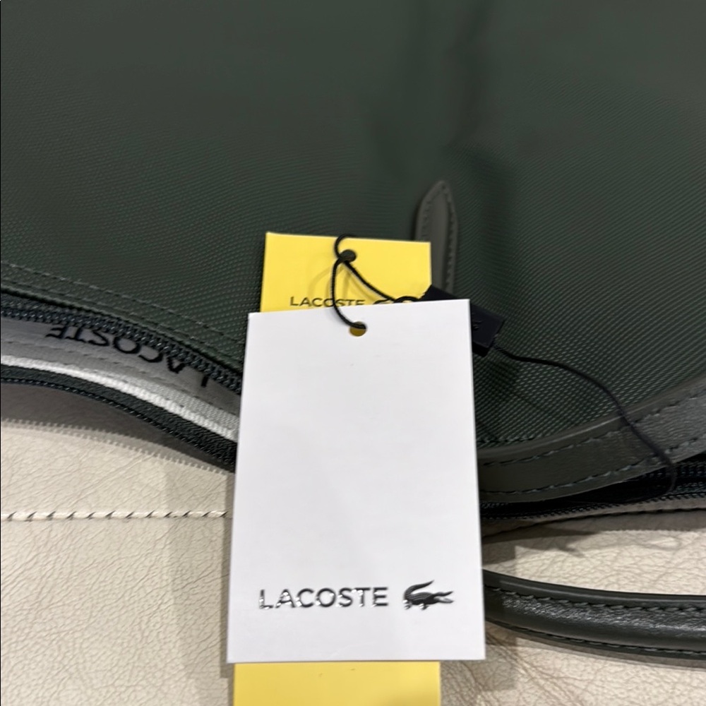 Lacoste Dark Green Large shopping Tote with Croc Logo - Picture 2 of 4